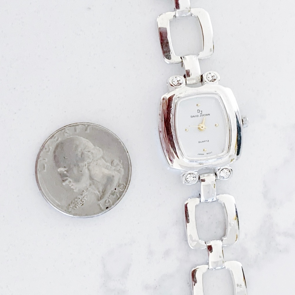 DAVID JORDAN Silver Stainless Steel Bracelet Watch - Picture 10 of 13